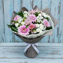 Букет цветов из:  Герберы, Альстромерии и Хризантемы #REPLACE_PRED# Родниковском