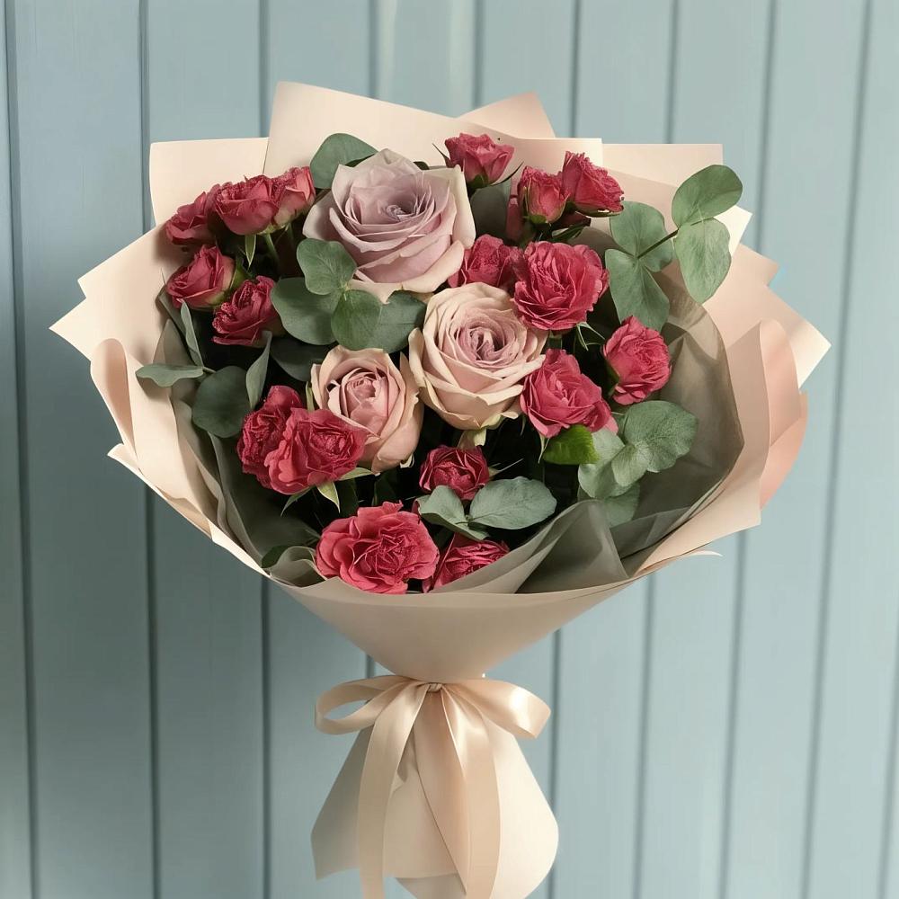 Букет цветов из: Гвоздики и Розы в Родниковском