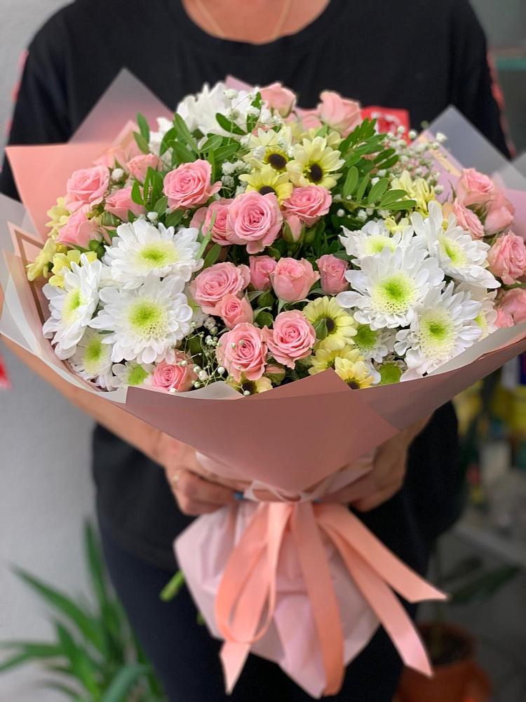 Букет цветов из: Розы и Хризантемы в Родниковском