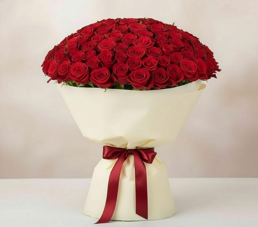 Букет 101 Красная роза Милано в Родниковском