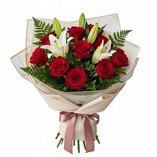 Букет цветов из:  Лилии и Розы #REPLACE_PRED# Родниковском