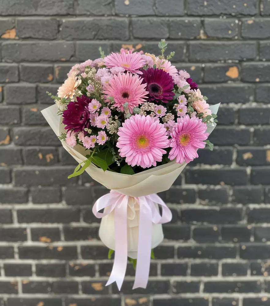 Букет цветов из: Герберы и Хризантемы в Родниковском