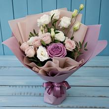 Букет цветов из:  Розы и Лизиантусы #REPLACE_PRED# Родниковском