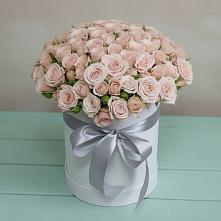 Цветочная композиция из Розы в шляпной коробке в Родниковском