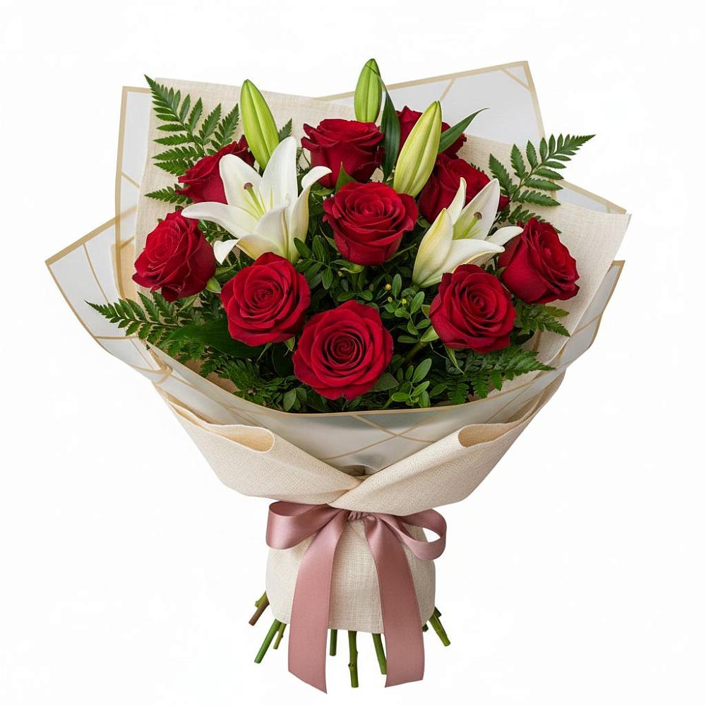 Букет цветов из: Лилии и Розы в Родниковском