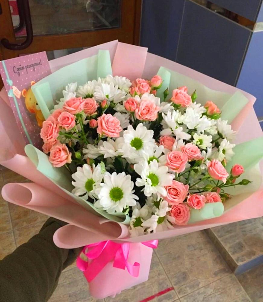 Букет цветов из: Розы и Хризантемы в Родниковском