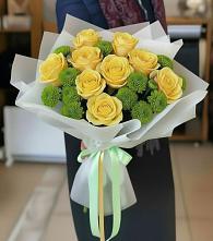 Букет цветов из:  Хризантемы и Розы в Родниковском