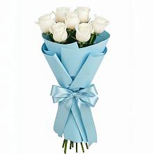 Букет 7 белых роз Проуд в Родниковском