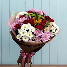 Букет цветов из:  Розы, Хризантемы и Альстромерии в Родниковском