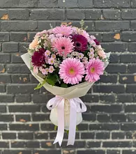 Букет цветов из:  Герберы и Хризантемы в Родниковском