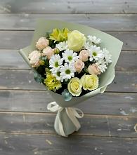 Букет цветов из:  Альстромерии, Розы и Хризантемы в Родниковском