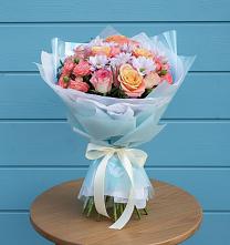 Букет цветов из:  Хризантемы и Розы в Родниковском