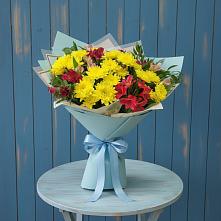 Букет цветов из:  Альстромерии и Хризантемы в Родниковском