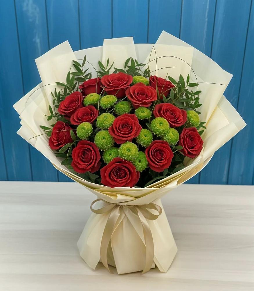 Букет цветов из: Розы и Хризантемы в Родниковском