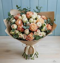 Букет цветов из:  Альстромерии и Розы #REPLACE_PRED# Родниковском